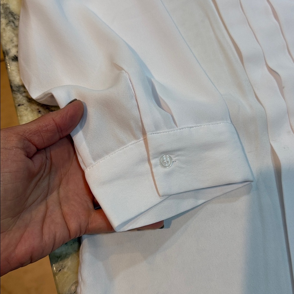 Joan Vass Studo Vintage Women’s Tuxedo shirt dress white Size Medium - Picture 7 of 11